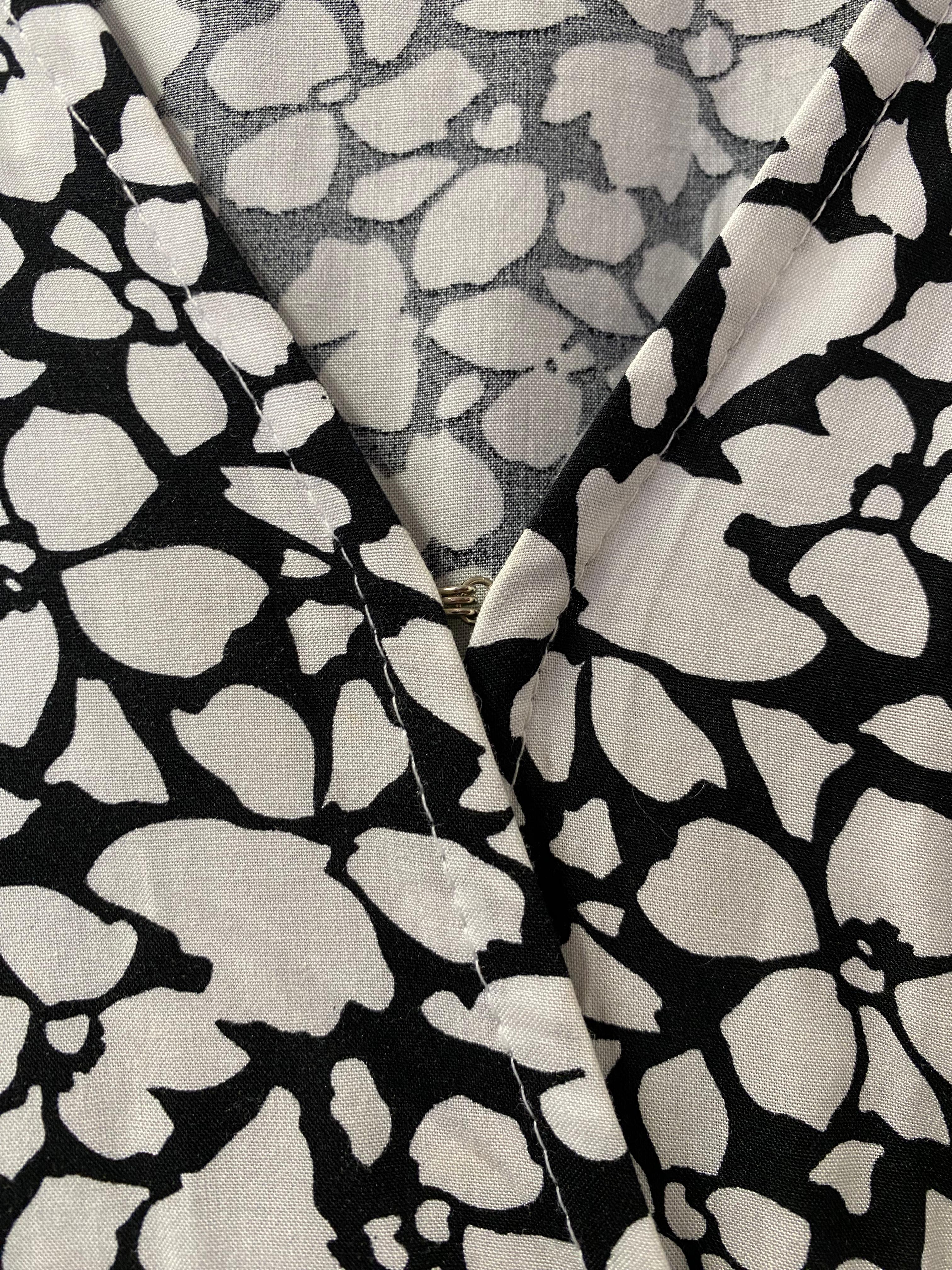 Black & White Floral Wrap Dress