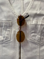 White Denim Two-Piece Vest & Mini Skirt Set