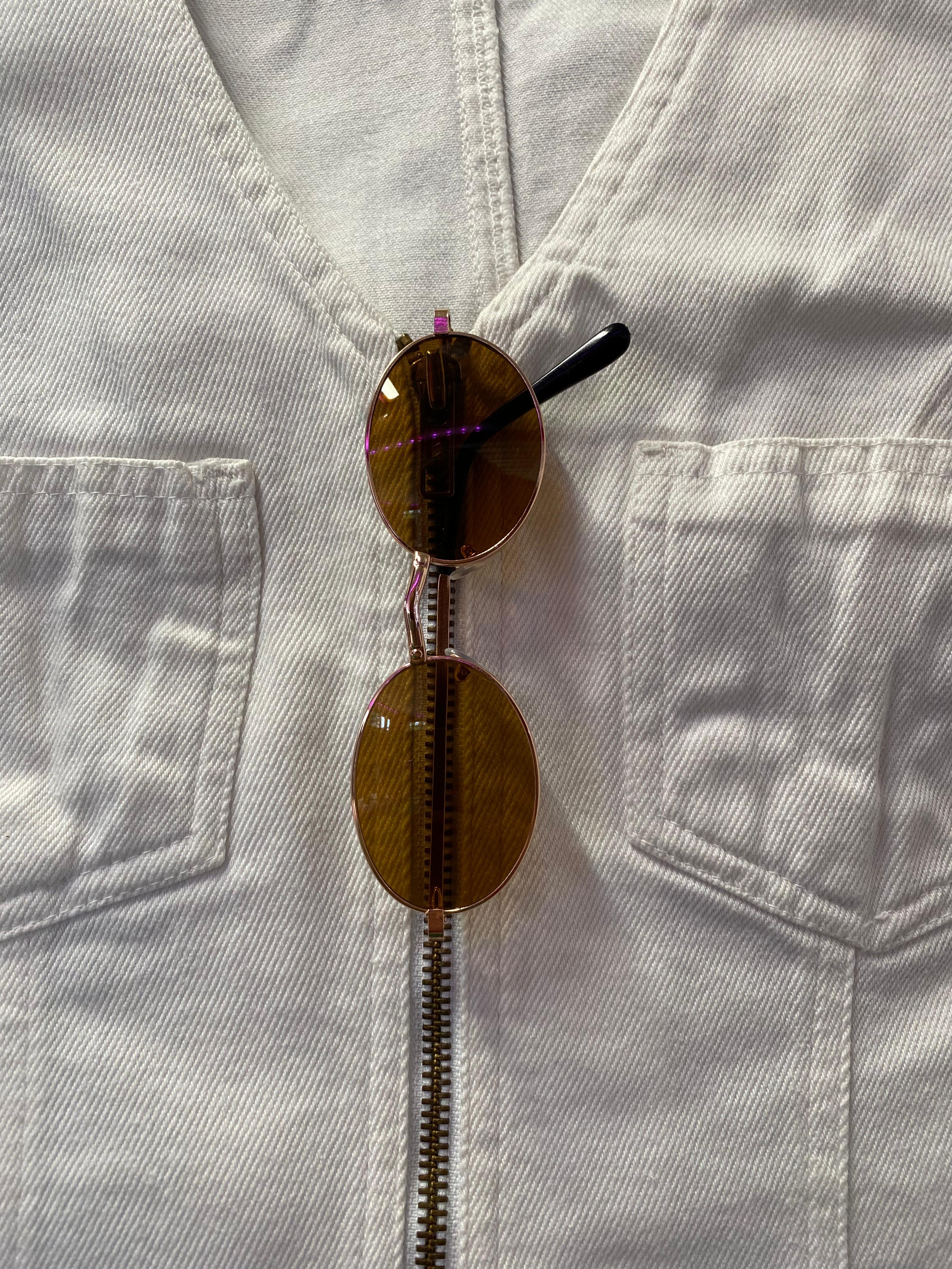 White Denim Two-Piece Vest & Mini Skirt Set
