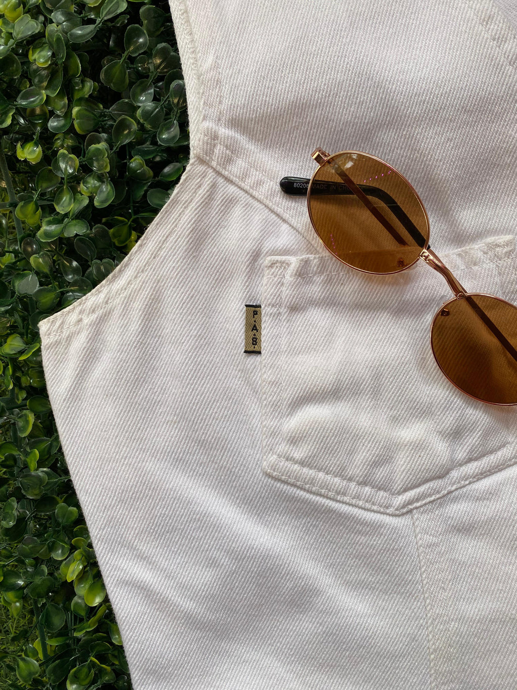 White Denim Two-Piece Vest & Mini Skirt Set