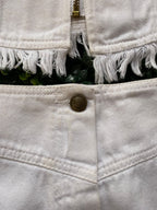 White Denim Two-Piece Vest & Mini Skirt Set