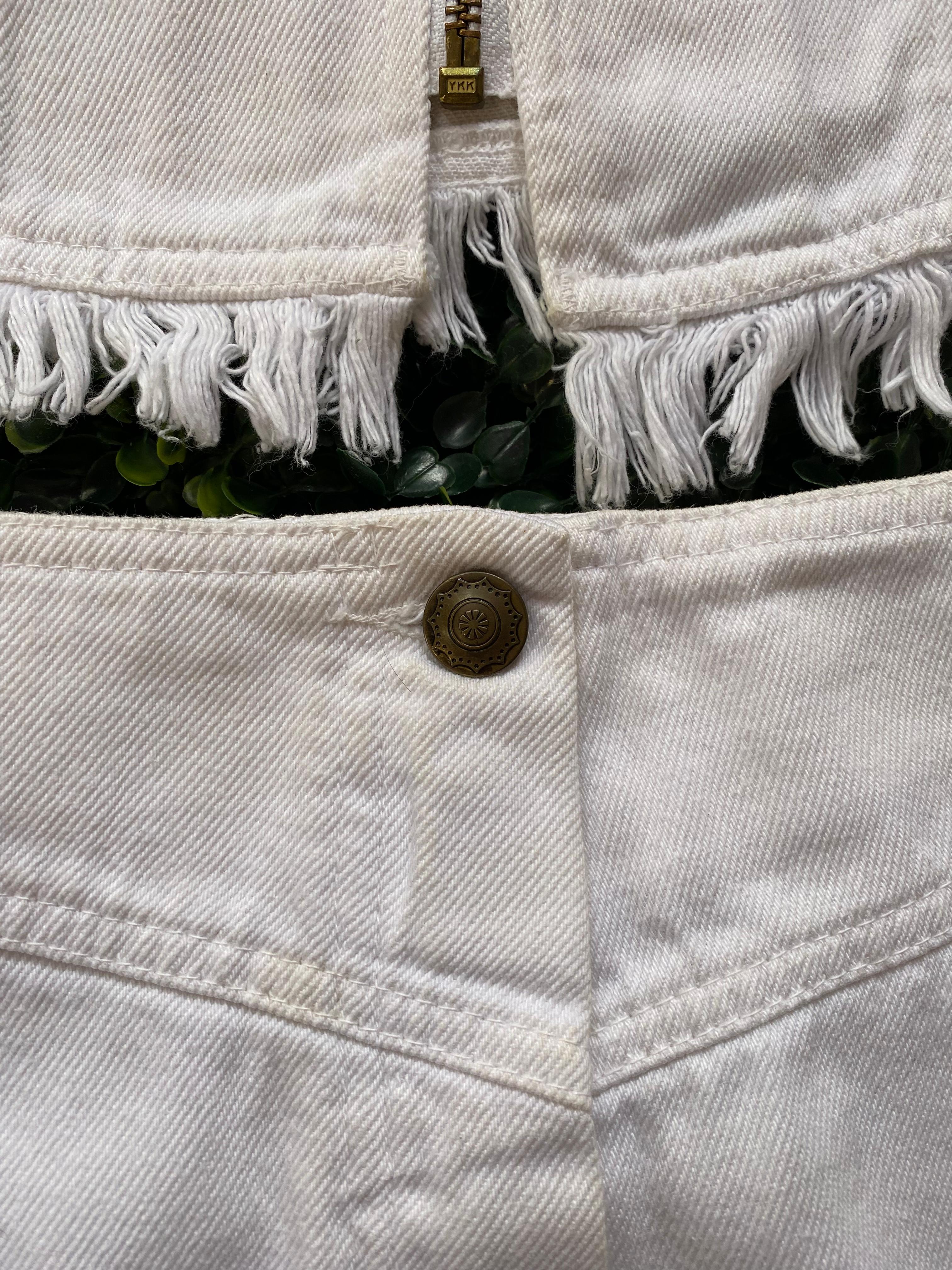 White Denim Two-Piece Vest & Mini Skirt Set