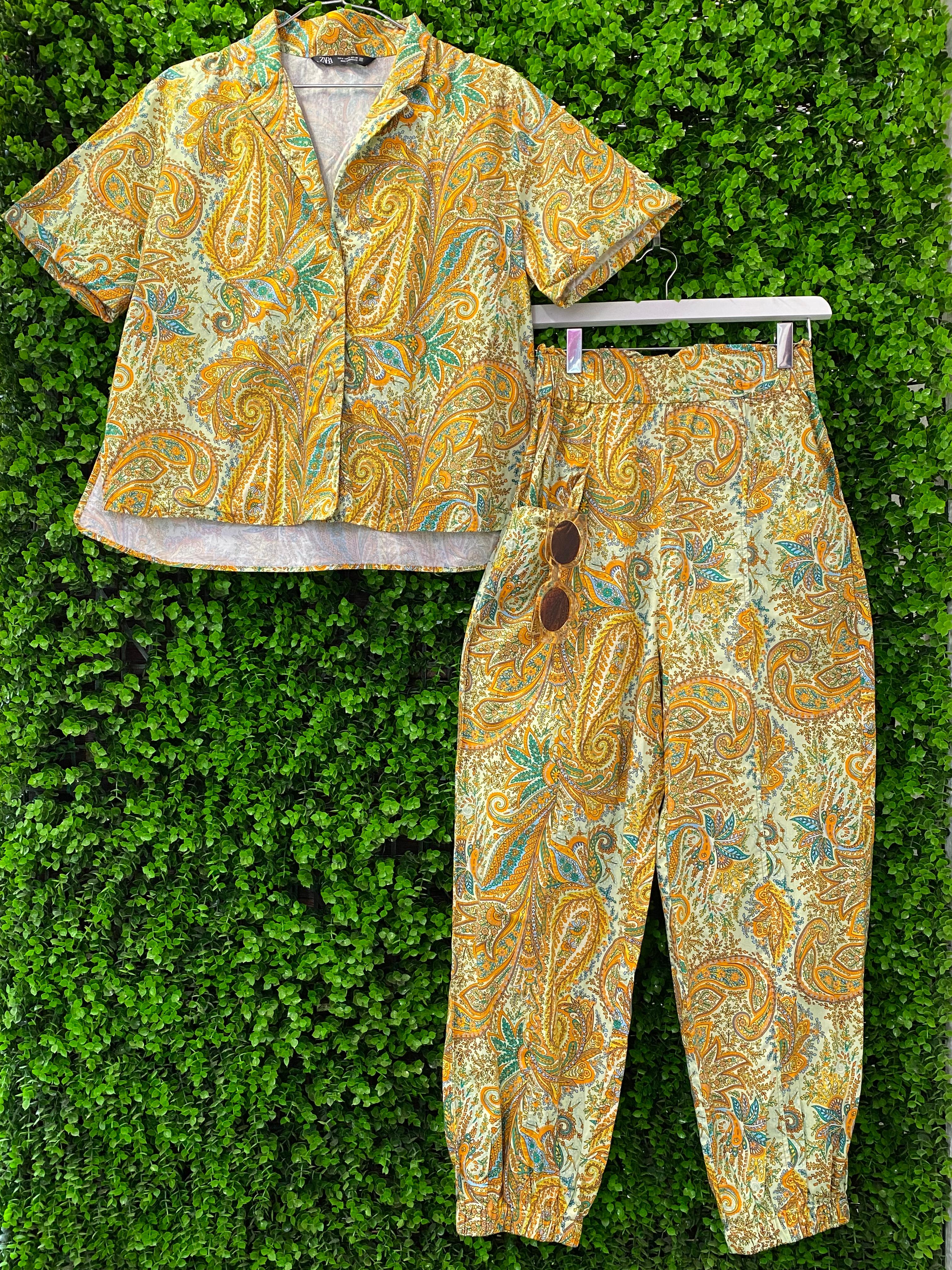 Zara Paisley Print Two-Piece Set