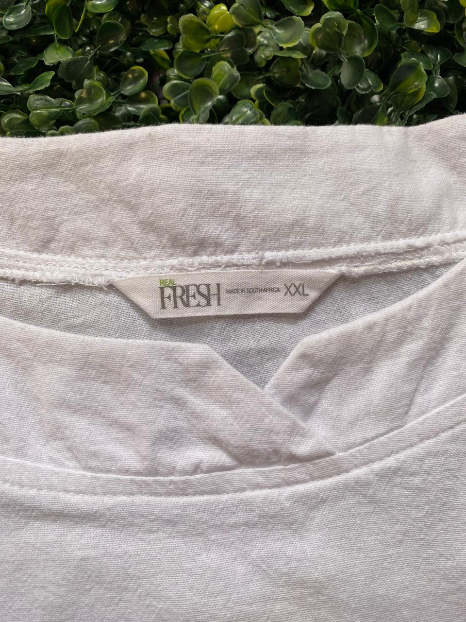 Fresh White Linen-Look Tunic Dress