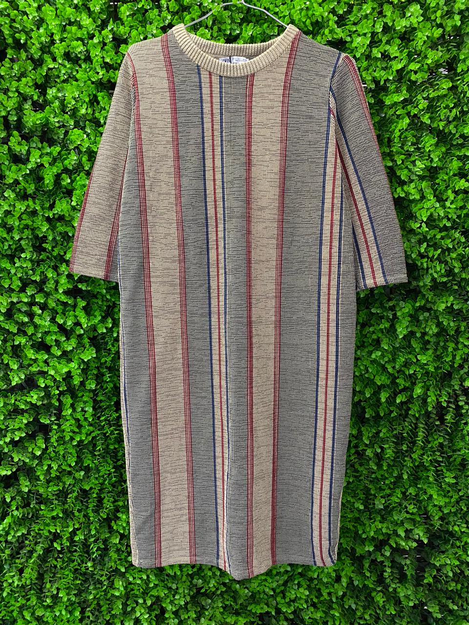 Zara Striped Knit Midi Dress