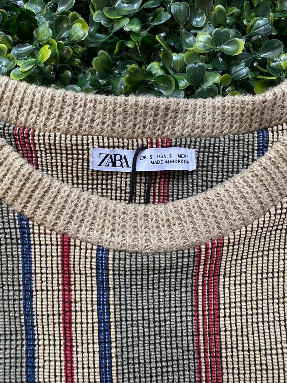 Zara Striped Knit Midi Dress
