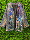 Artistic Floral Print Kimono Jacket