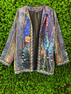 Artistic Floral Print Kimono Jacket