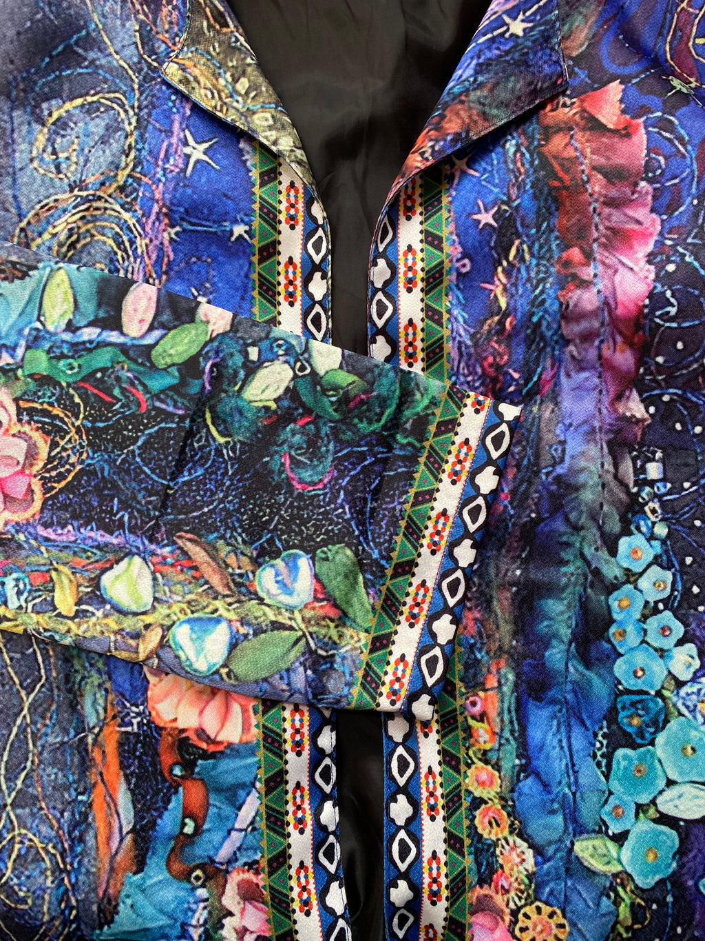 Artistic Floral Print Kimono Jacket