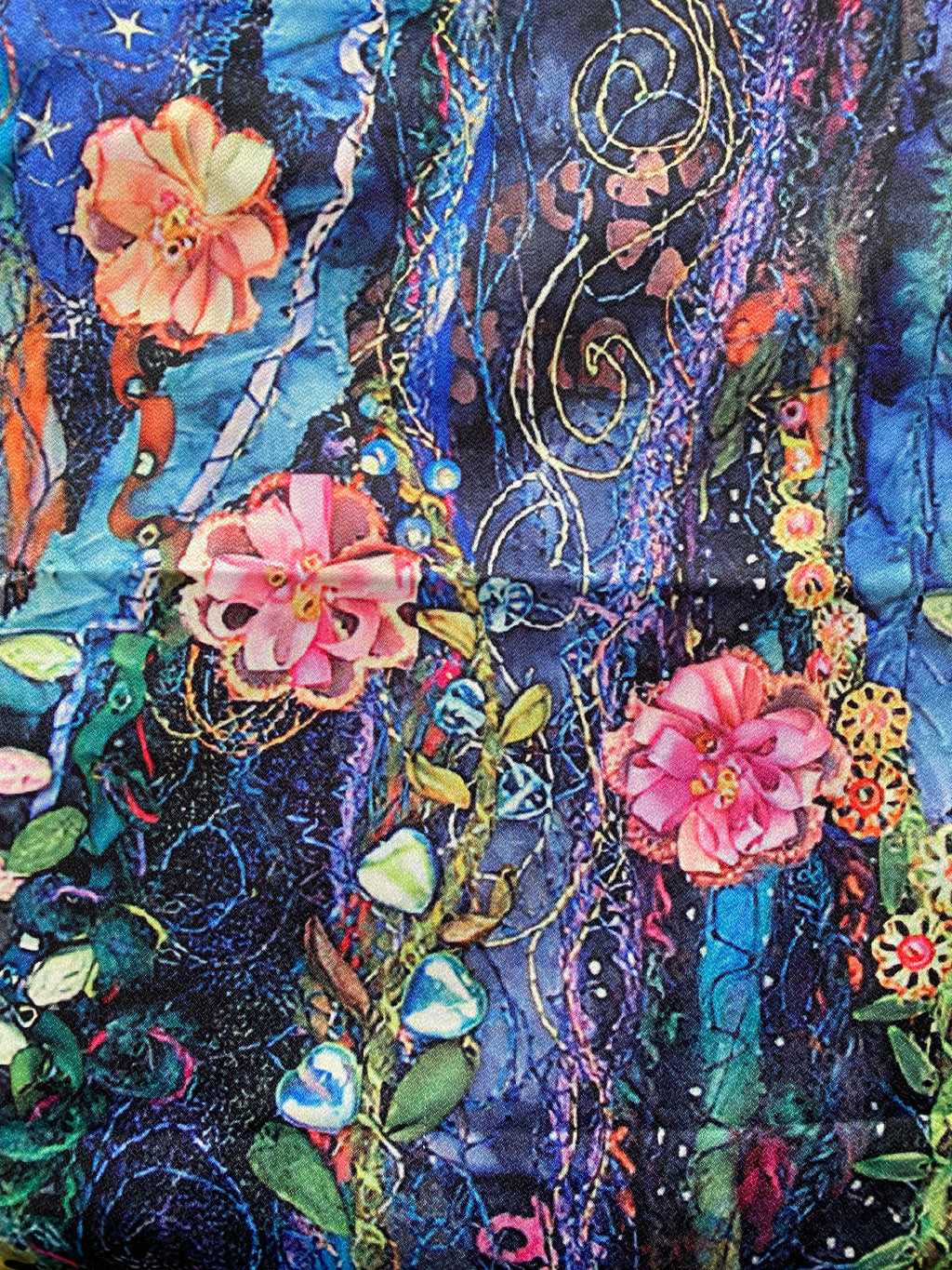 Artistic Floral Print Kimono Jacket