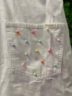 One-of-a-Kind Labubu Embellished Denim Pinafore Dress