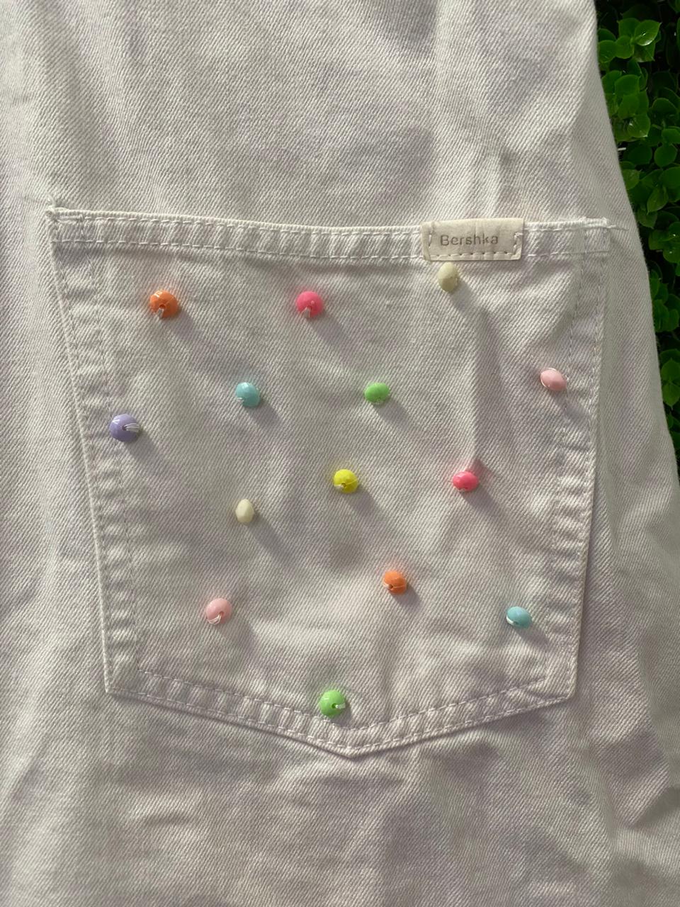 One-of-a-Kind Labubu Embellished Denim Pinafore Dress