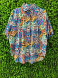 Abstract Tropical Print Short-Sleeve Shirt