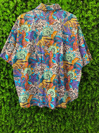 Abstract Tropical Print Short-Sleeve Shirt