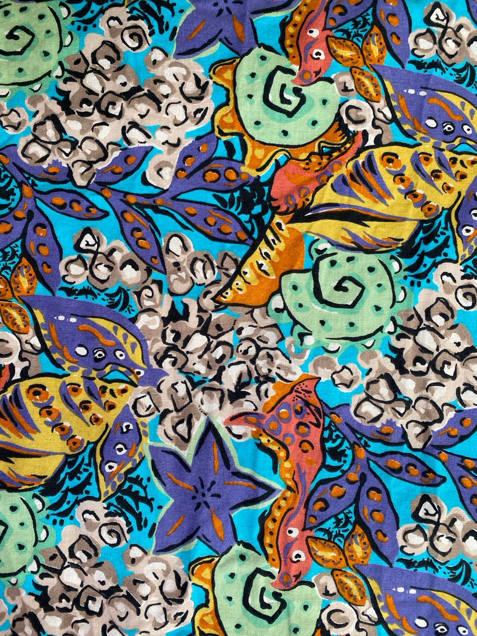Abstract Tropical Print Short-Sleeve Shirt