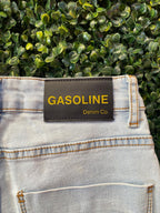 Gasoline Light-Wash Distressed Slim-Fit Jeans