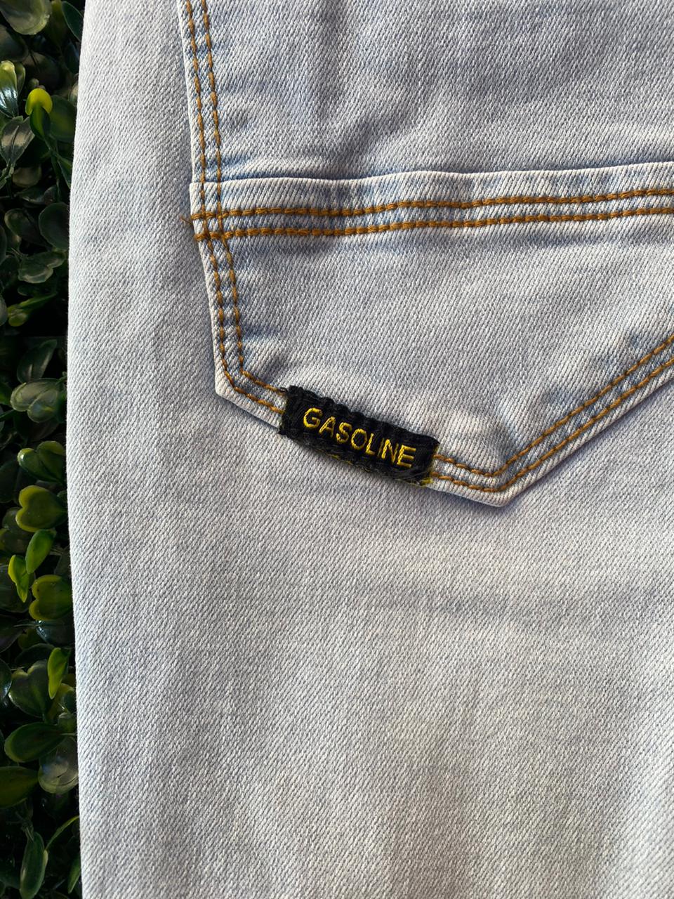 Gasoline Light-Wash Distressed Slim-Fit Jeans