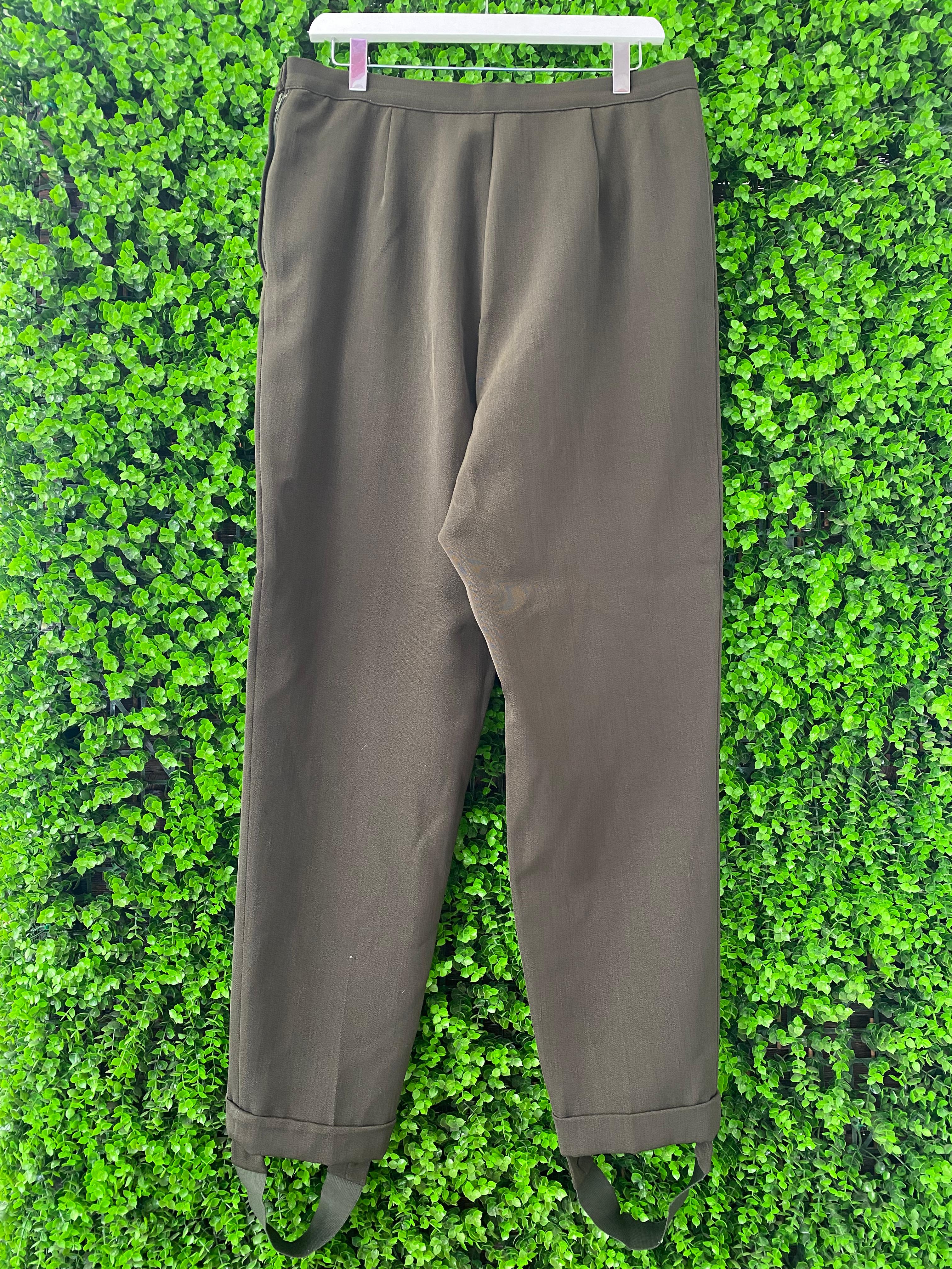 Vintage Marks & Spencer Charcoal Olive Stirrup Trousers