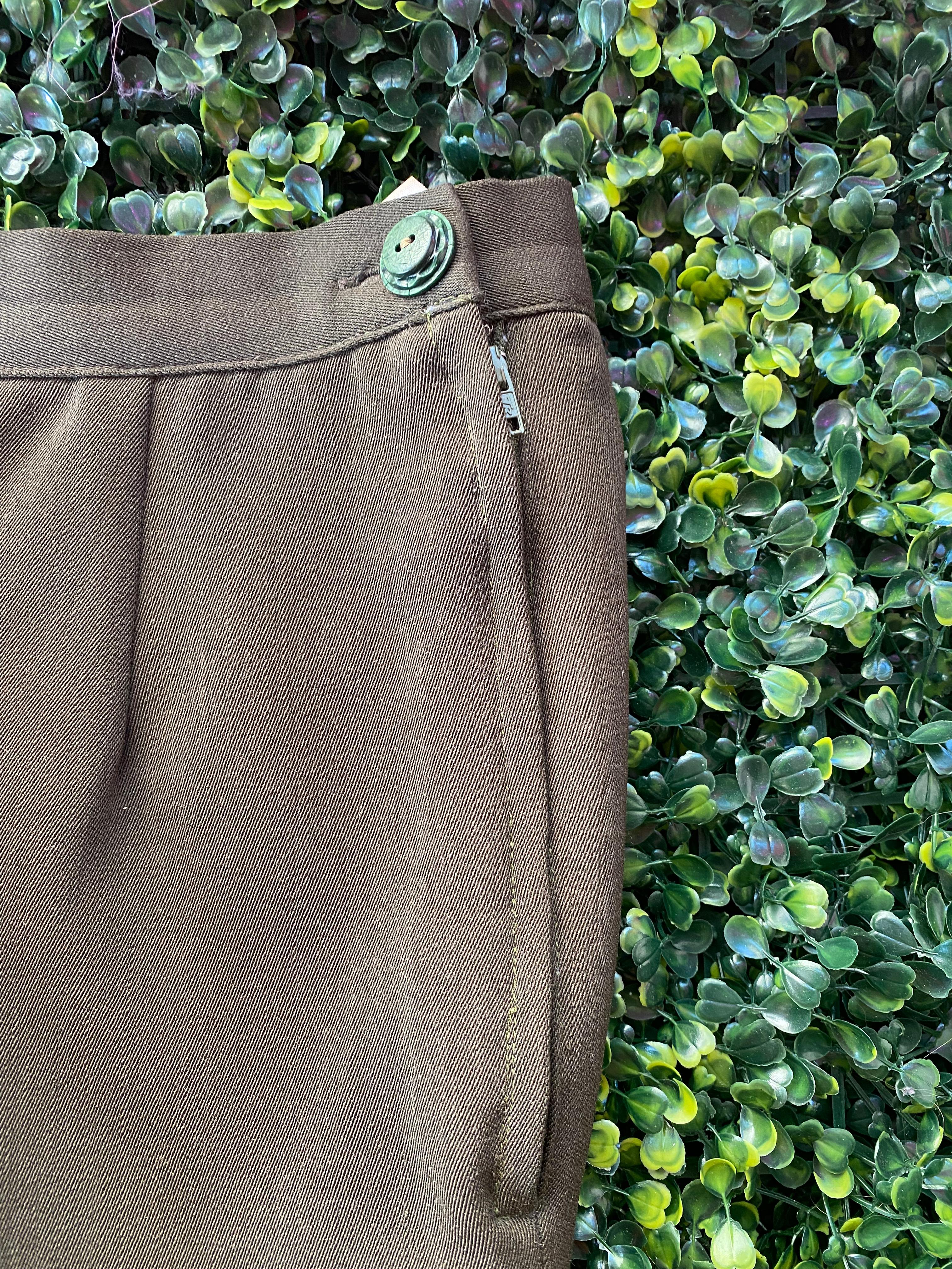 Vintage Marks & Spencer Charcoal Olive Stirrup Trousers