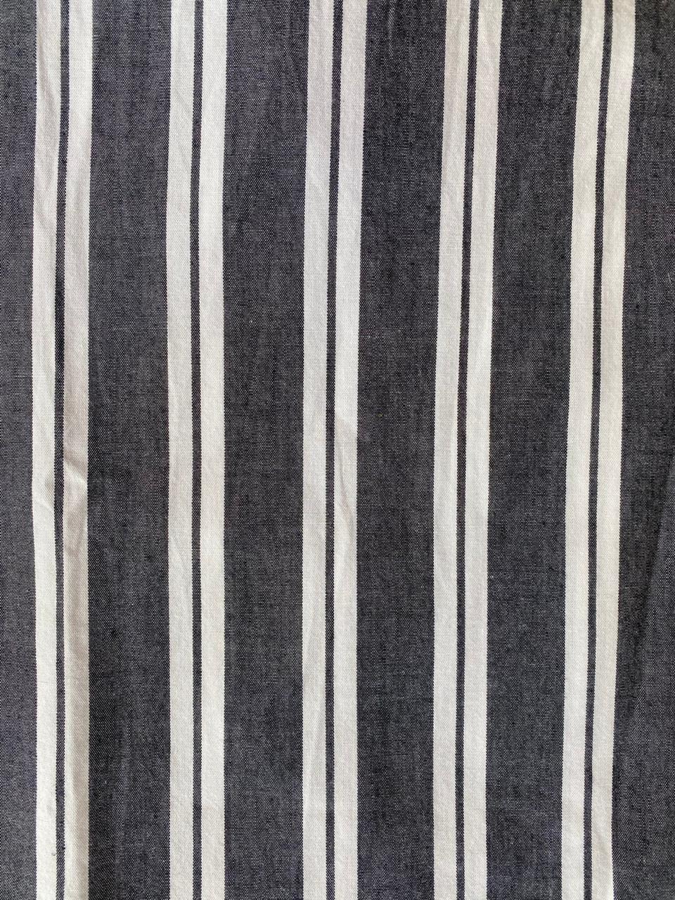Black and White Striped Asymmetrical Midi Skirt