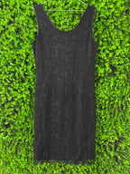 Black Lace Sleeveless Midi Dress