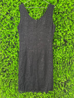 Black Lace Sleeveless Midi Dress