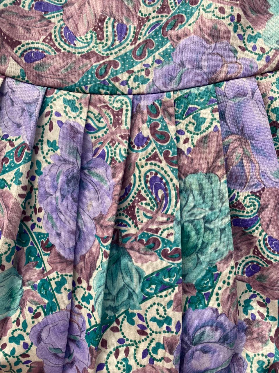 Vintage Nuvelle by Rosecraft Floral Two-Piece Skirt Set