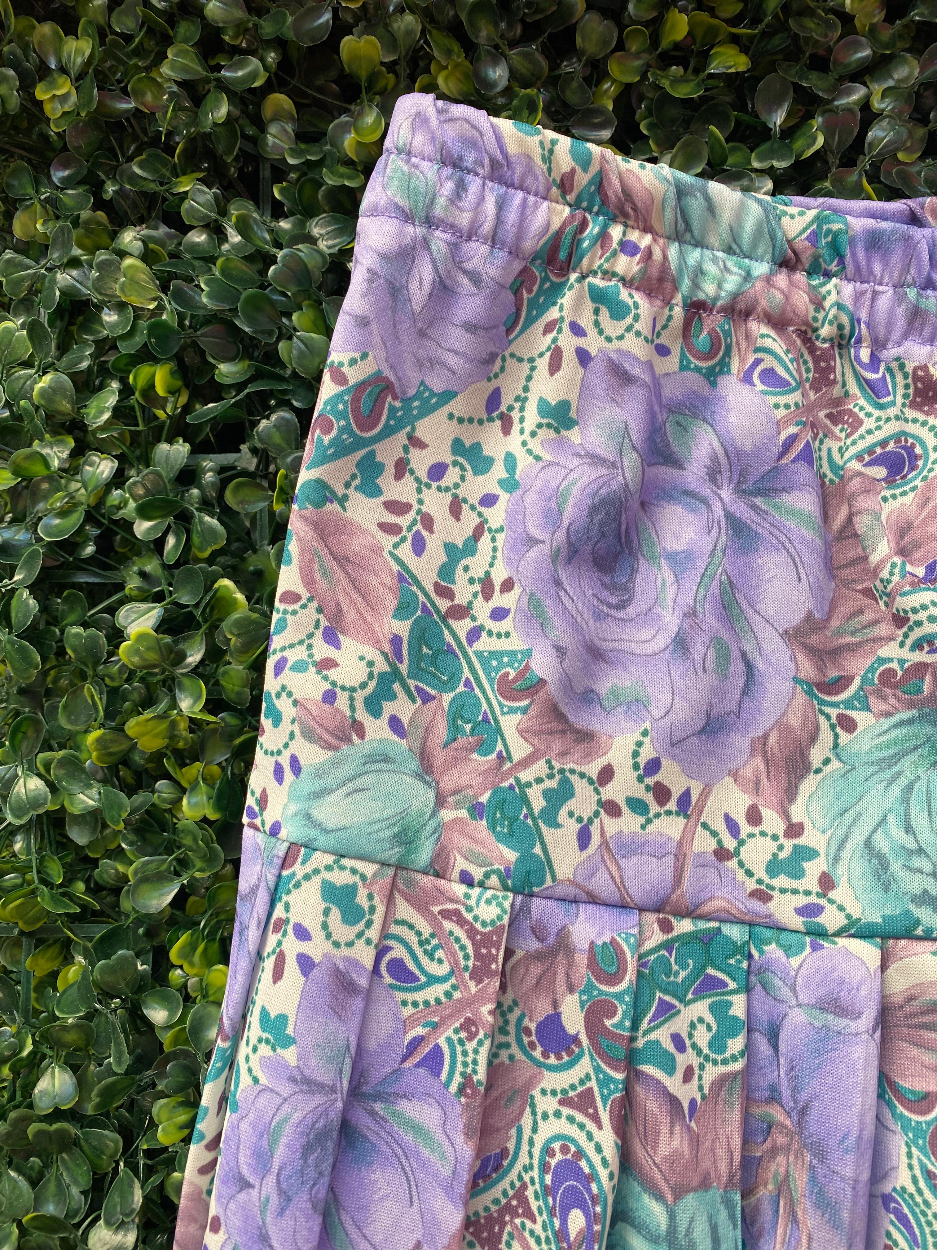 Vintage Nuvelle by Rosecraft Floral Two-Piece Skirt Set