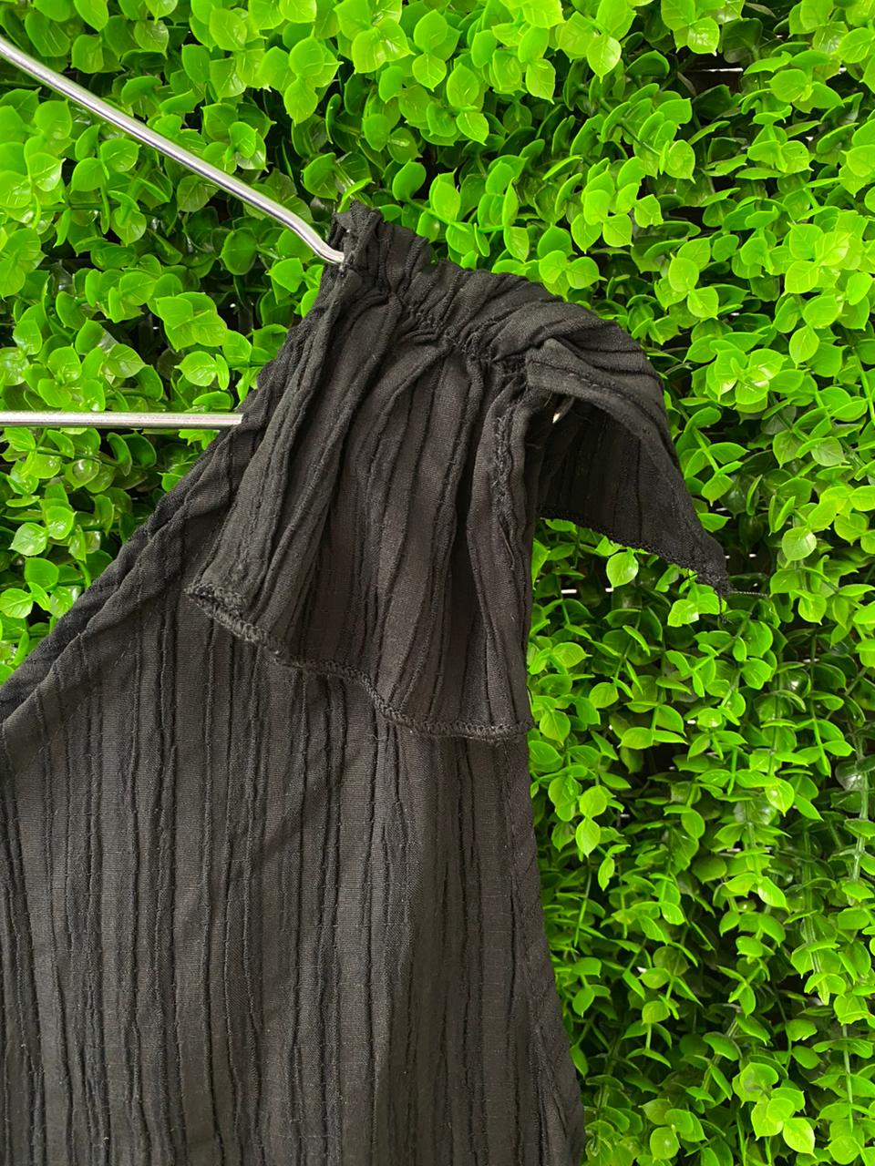 Black One-Shoulder Belted Jumpsuit
