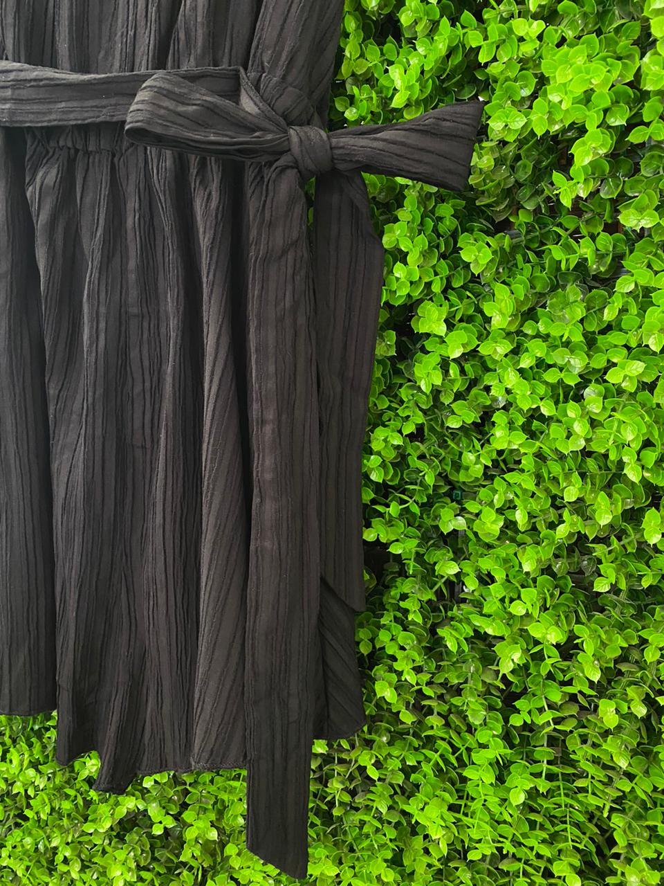 Black One-Shoulder Belted Jumpsuit