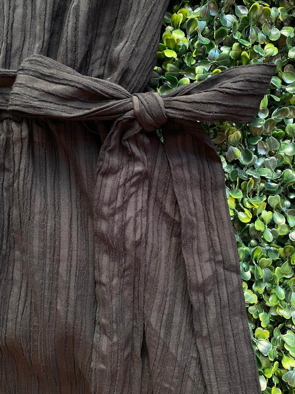Black One-Shoulder Belted Jumpsuit