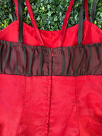 Red and Black Satin Formal Maxi Dress