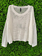 Edition White Open-Knit Sweater