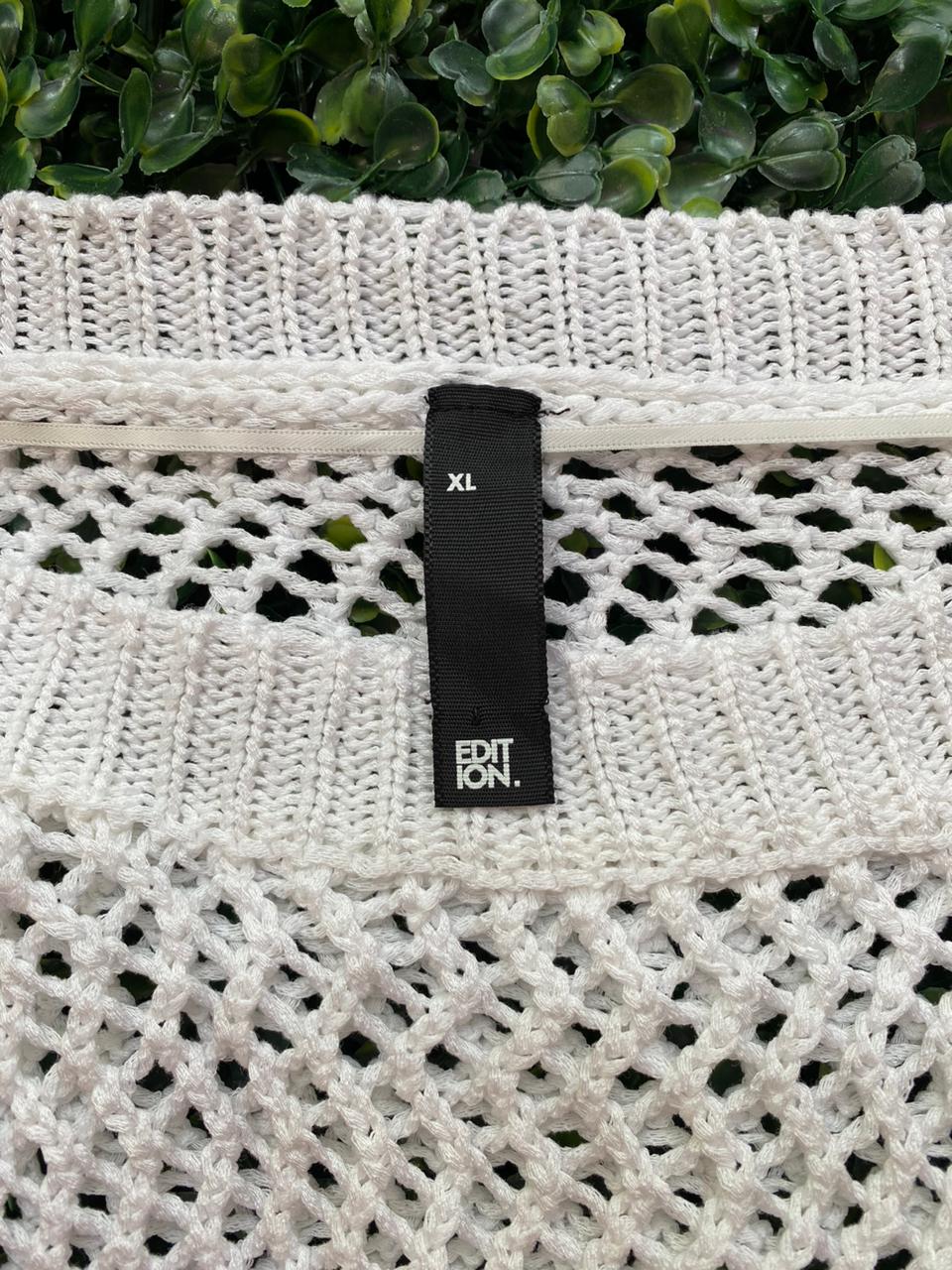 Edition White Open-Knit Sweater