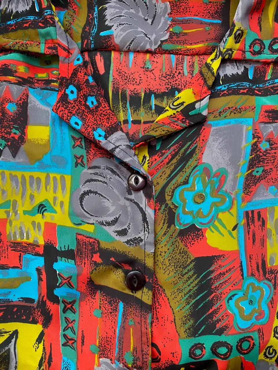 Colourful Abstract Print Short-Sleeve Shirt