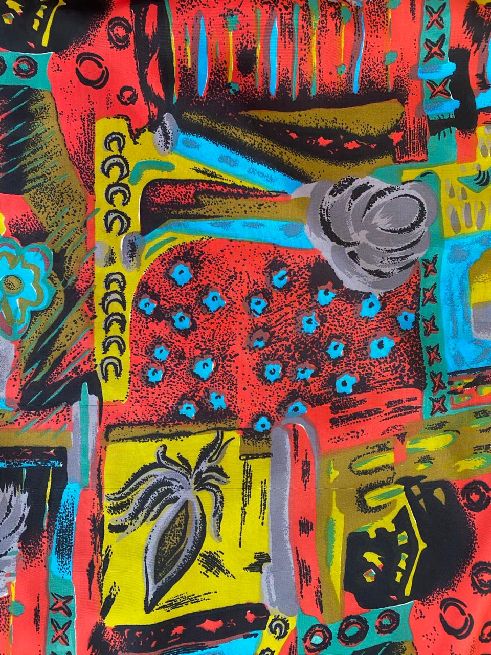 Colourful Abstract Print Short-Sleeve Shirt