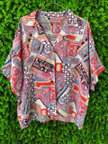 Pastel Abstract Print Short-Sleeve Shirt