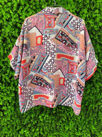 Pastel Abstract Print Short-Sleeve Shirt