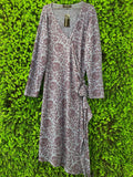 Cheryl Arthur Floral Wrap Midi Dress