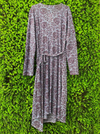 Cheryl Arthur Floral Wrap Midi Dress