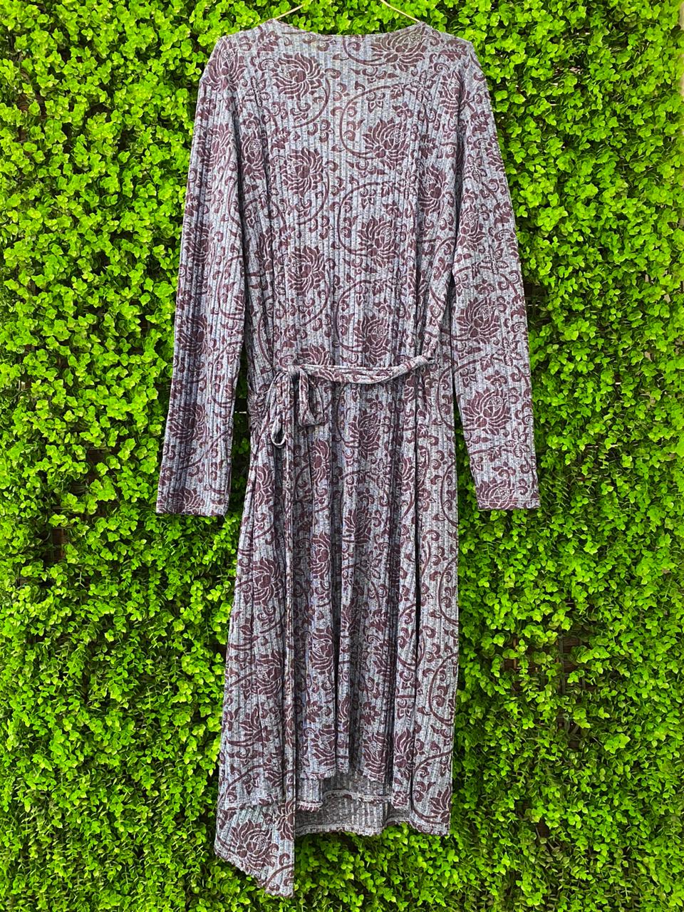 Cheryl Arthur Floral Wrap Midi Dress