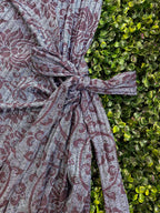 Cheryl Arthur Floral Wrap Midi Dress