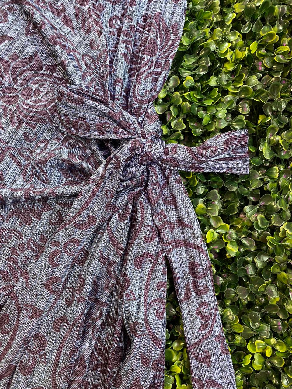 Cheryl Arthur Floral Wrap Midi Dress