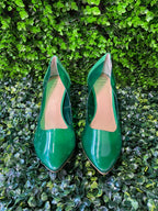 Green Pointed Court Heels