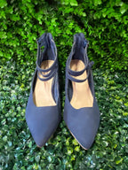 Navy Strappy Pointed Heels
