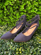 Navy Strappy Pointed Heels