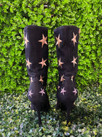 Black Star Print Ankle Boots