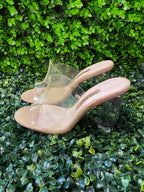 Zara Basic Clear Strap Block Heel Sandals