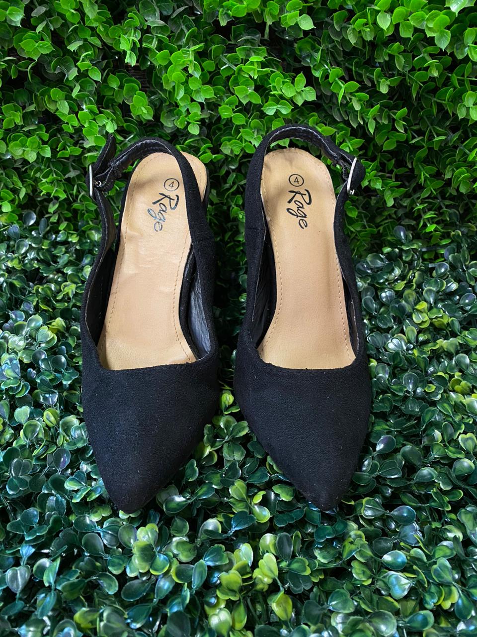 Black Pointed Slingback Heels