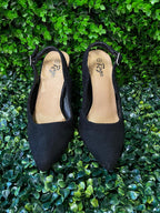 Black Pointed Slingback Heels